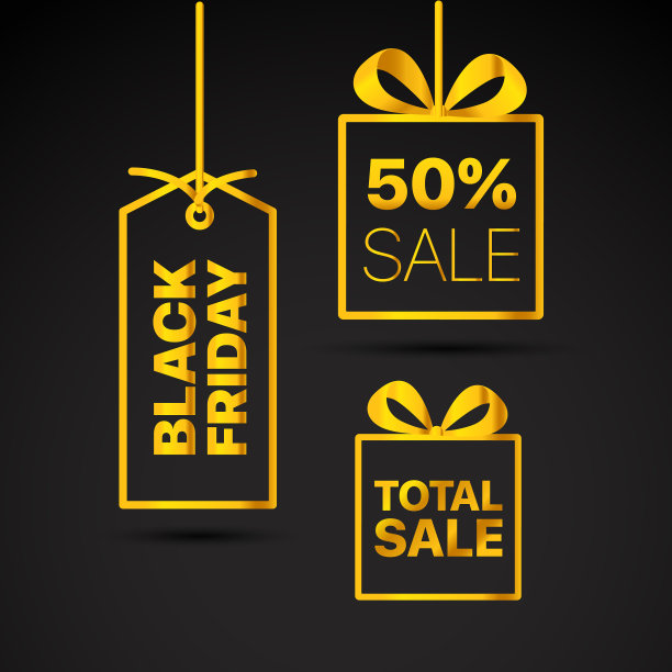 黑色星期五标签设置黑色星期五销售剪贴画图片下载