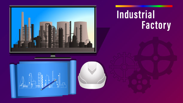 工业工厂的旗帜图片下载