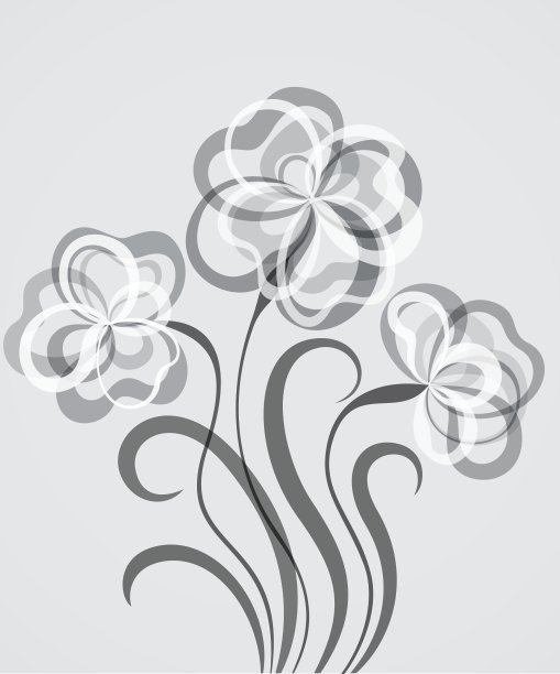 灰度EPS10背景与抽象的花图片下载