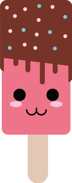 卡哇伊冰淇淋与糖屑图标形象图片下载