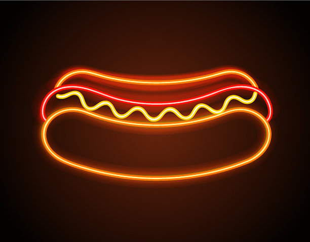 热狗霓虹灯招牌海报图片下载