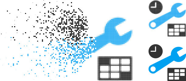 粉碎像素半色调日期和时间设置图片下载
