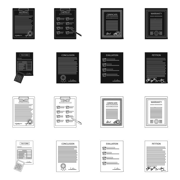 孤立对象的形式和文件标志集图片下载