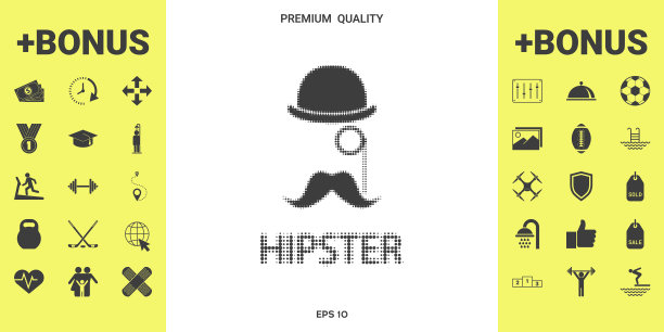 抽象的潮人轮廓图片下载