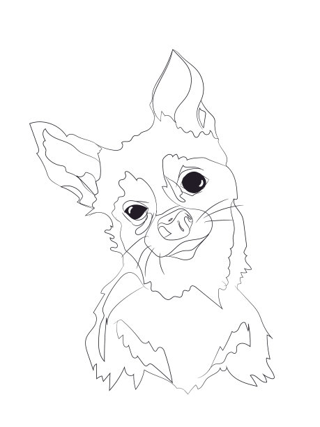 狗肖像线条图片下载