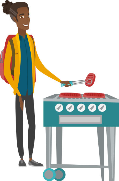 旅行者在烧烤上烤牛排图片下载