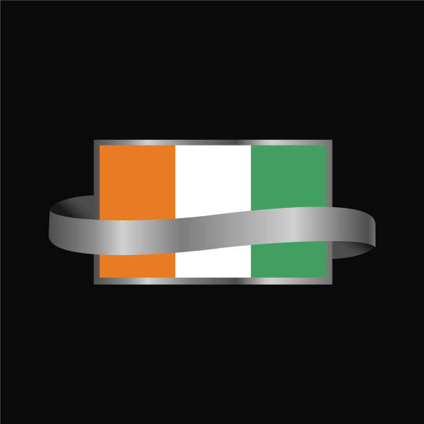 科特迪瓦象牙海岸旗帜丝带旗帜图片下载