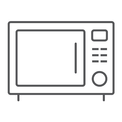 厨房烹饪微波炉细线图标图片下载