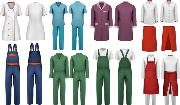 工作服有工人和医疗服的工作服套图片下载