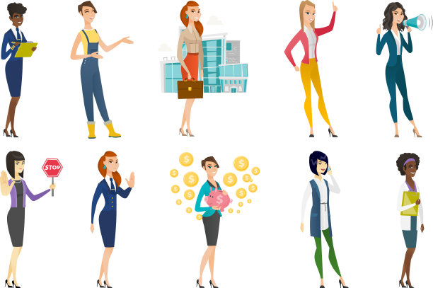 商务女性空姐医生专业套装图片下载