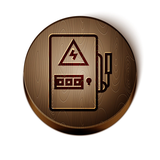 棕色线电气面板图标隔离图片下载