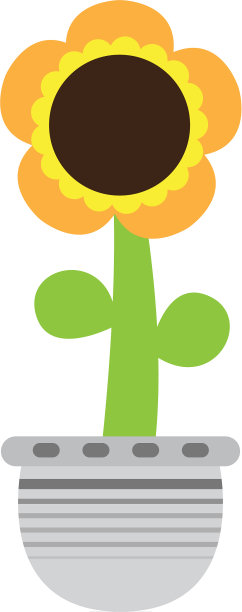 花盆上可爱的向日葵图片下载