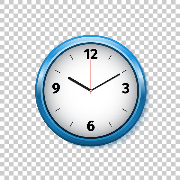 现实主义经典蓝白圆挂钟图片下载