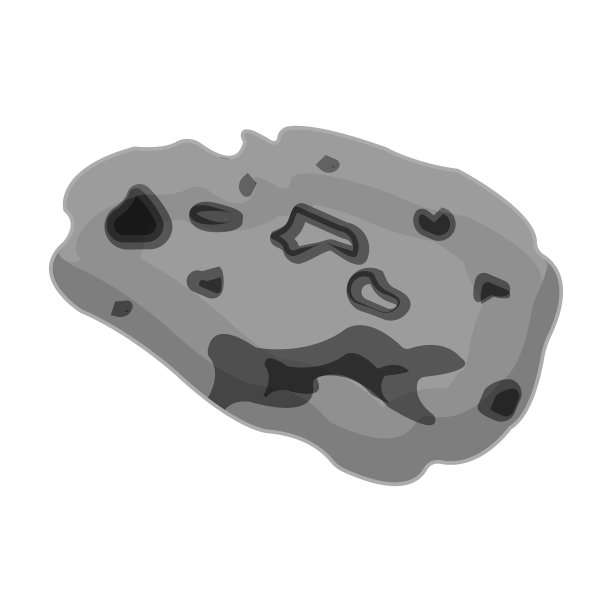 陨石图标在单色风格孤立上图片下载