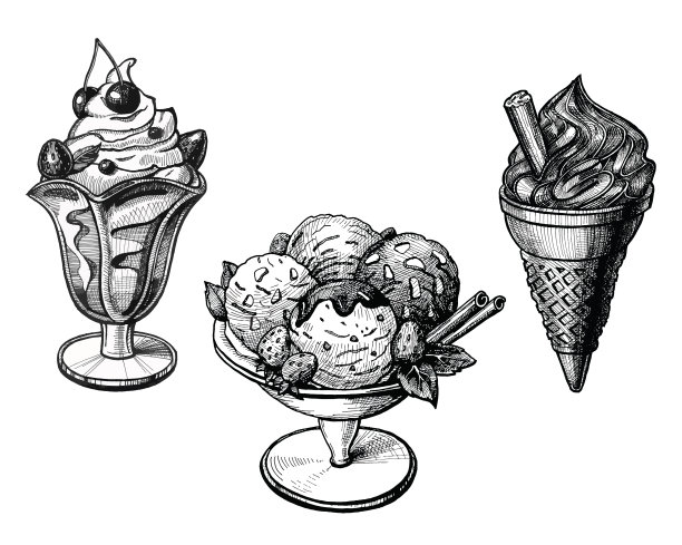 冰淇淋手绘套装图片下载