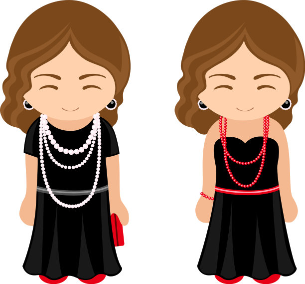 可爱的法国女孩穿着小黑裙图片下载