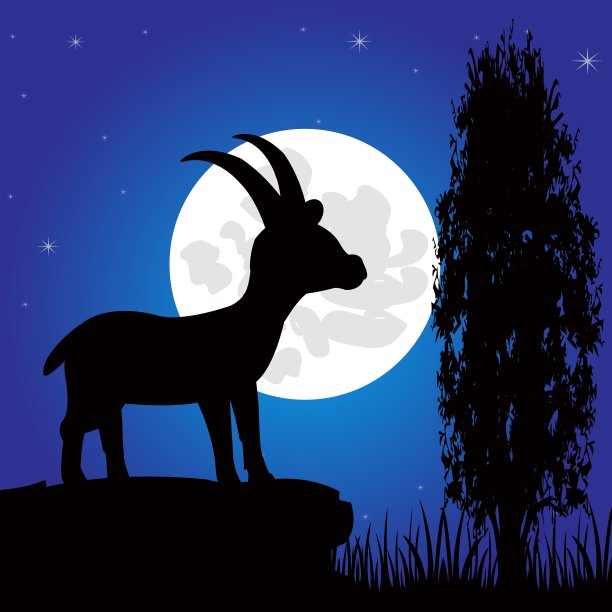 夜晚的月亮剪影山锯架图片下载