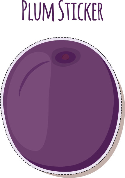 紫梅不干胶熟果标签图片下载