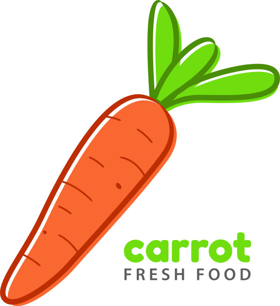 胡萝卜鲜食标志设计模板图片下载