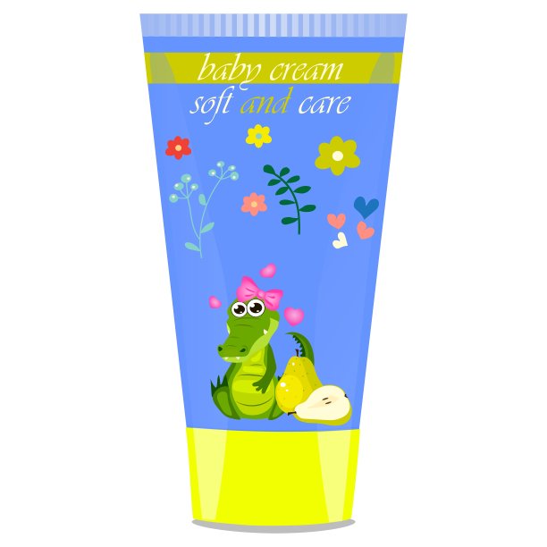 婴儿乳霜管与儿童设计图片下载