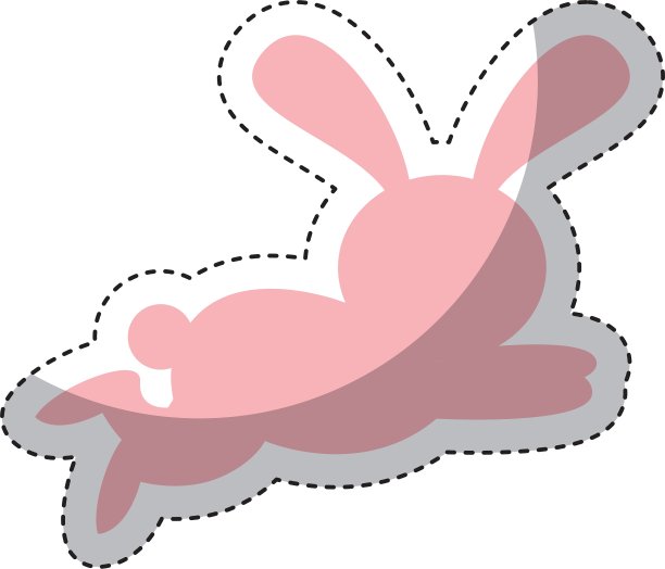 可爱的兔子孤立图标图片下载