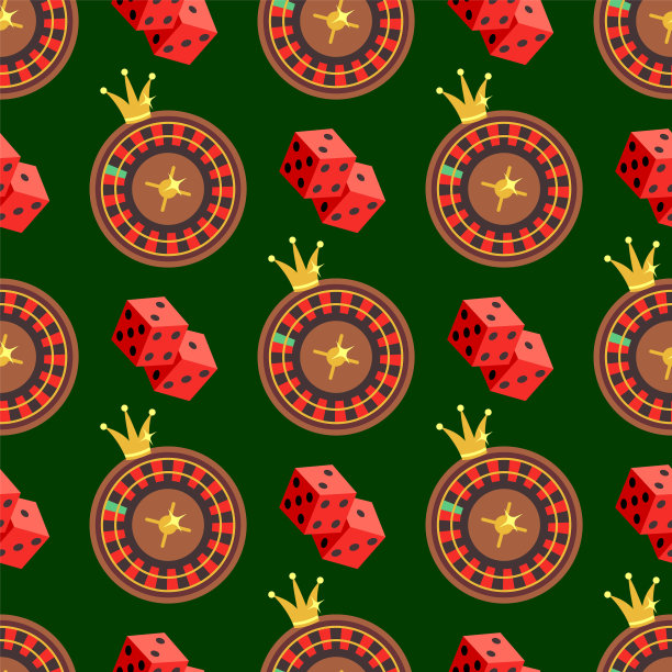 赌场和扑克无缝模式与骰子和图片下载
