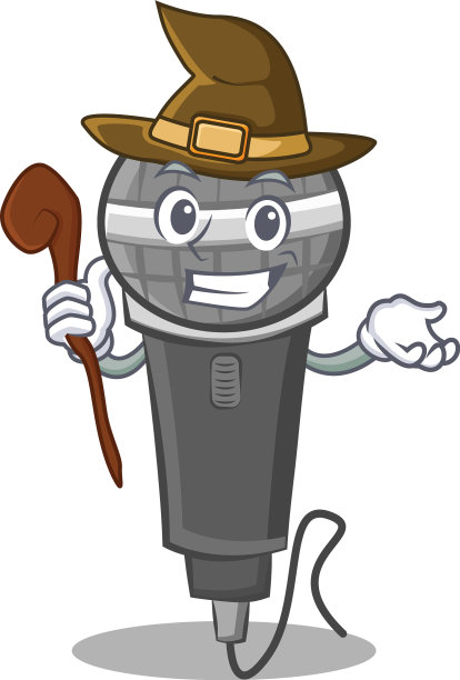 女巫麦克风卡通人物设计图片下载