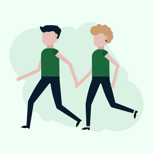 一男一女在跑步图片下载