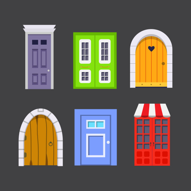 设置入口大门前视图住宅和建筑图片下载