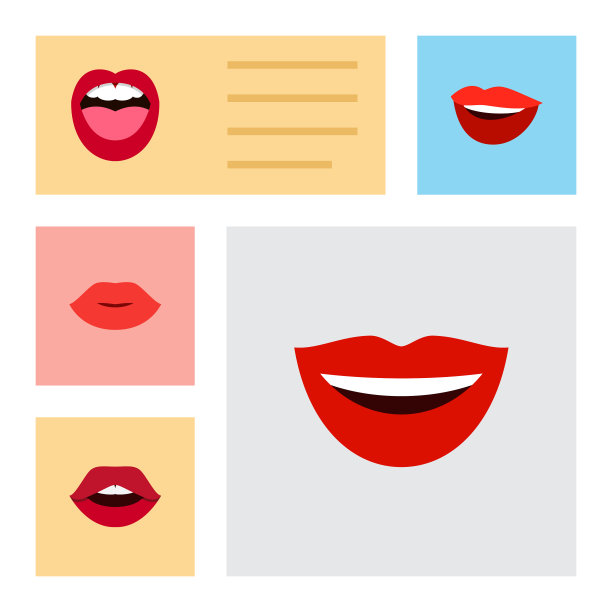 扁平图标嘴套牙齿笑舌和图片下载