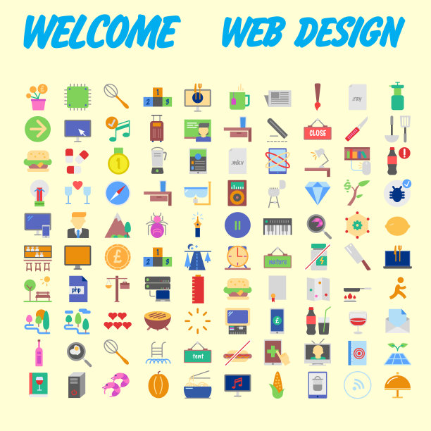 在平面设计中设置线条图标与元素图片下载