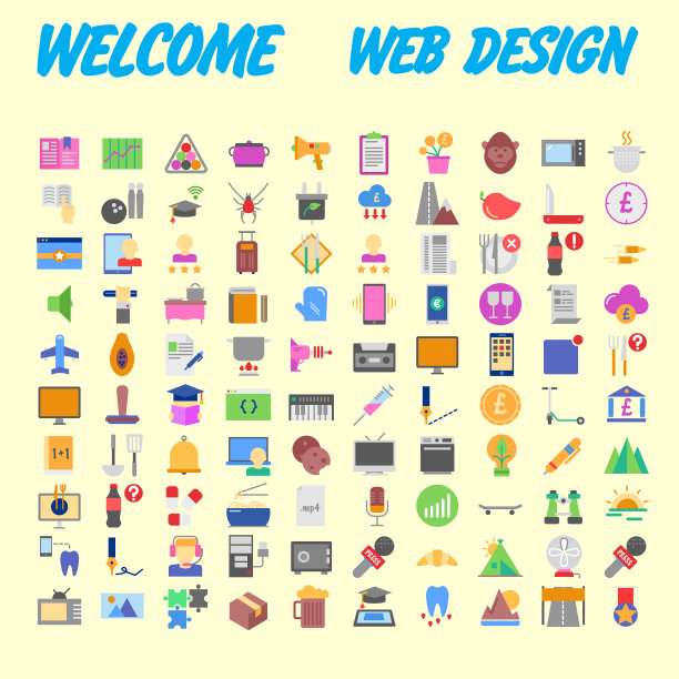 在平面设计中设置线条图标与元素图片下载