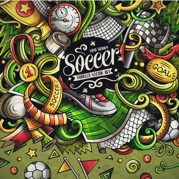 卡通涂鸦足球框架图片下载