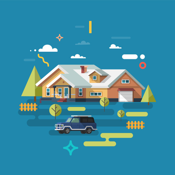 房屋立面为传统的平房设计图片下载