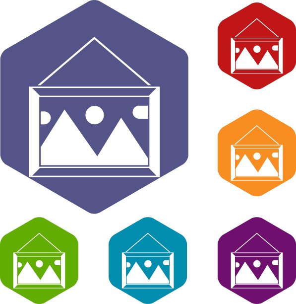 画在墙上的框架图标集图片下载