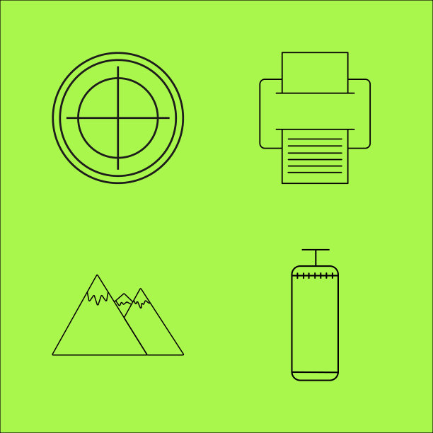 基本内容简单线性轮廓图标集图片下载