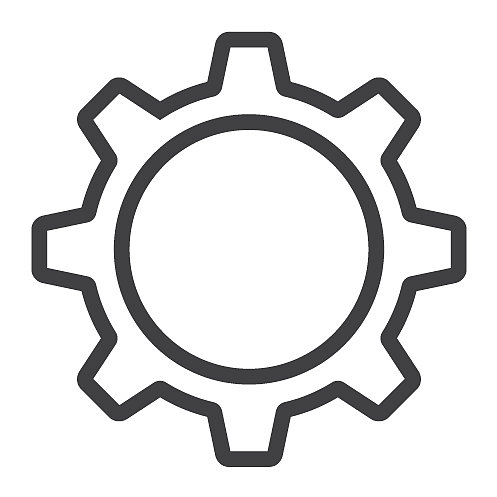 设置线性图标，Web和移动齿轮标志图片下载