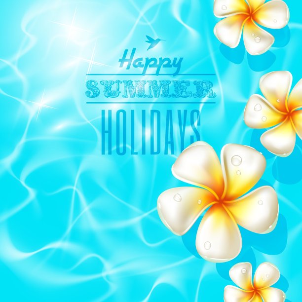 热带鸡蛋花漂浮在清澈的蓝色图片下载