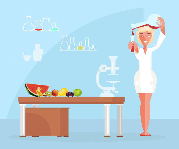 营养师医生在实验室检测食品图片下载