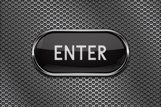 进入黑色按钮与铬框架上的金属图片下载