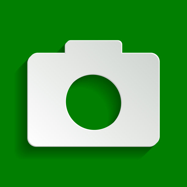 数码相机标志纸上白色图标图片下载