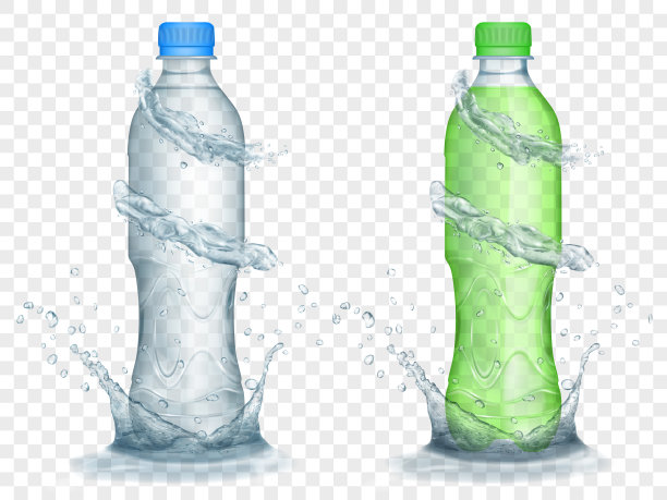 带水冠的透明塑料瓶图片下载
