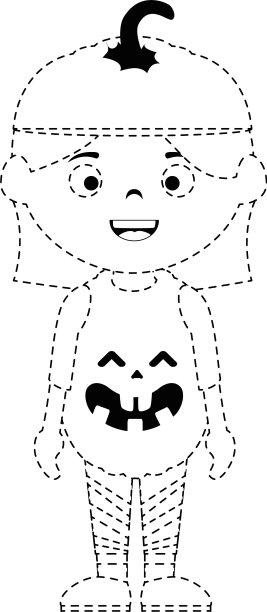 小女孩装扮成南瓜图片下载