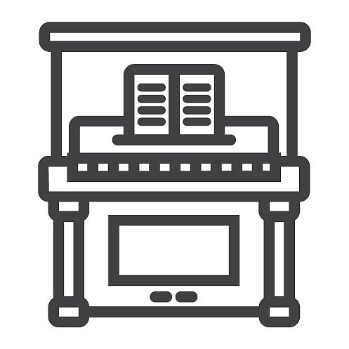 钢琴线性图标音乐与乐器图片下载