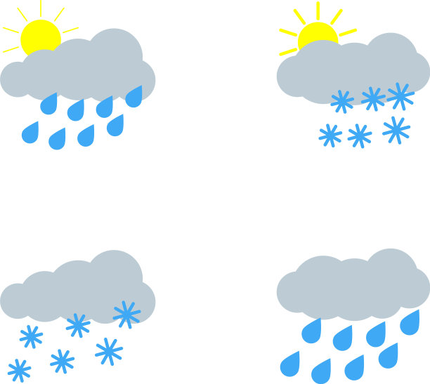天气图标设置扁平样式图片下载