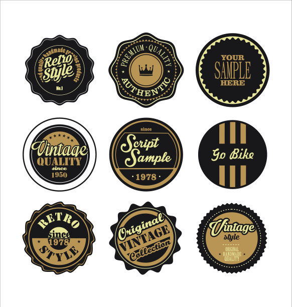 复古标签黑色和棕色套装2图片下载