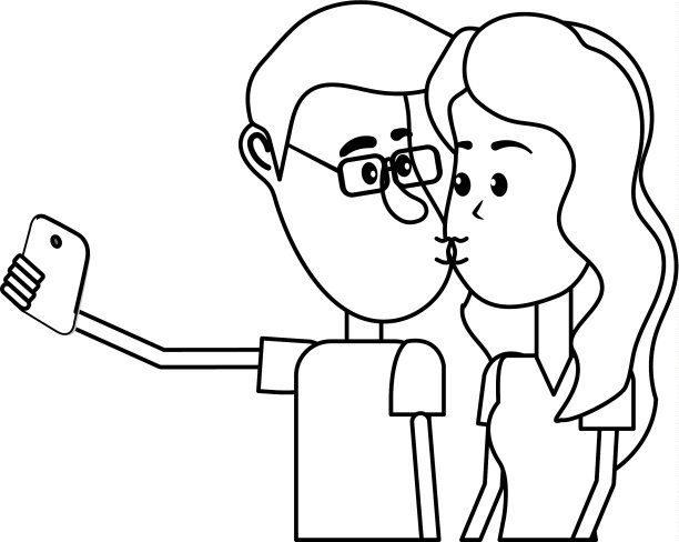 情侣接吻和自拍图片下载