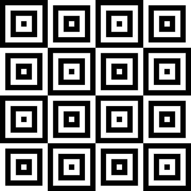 无缝黑白方形图案图片下载