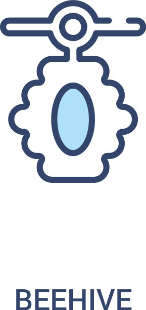 蜂巢概念2彩色图标简单的线条图片下载