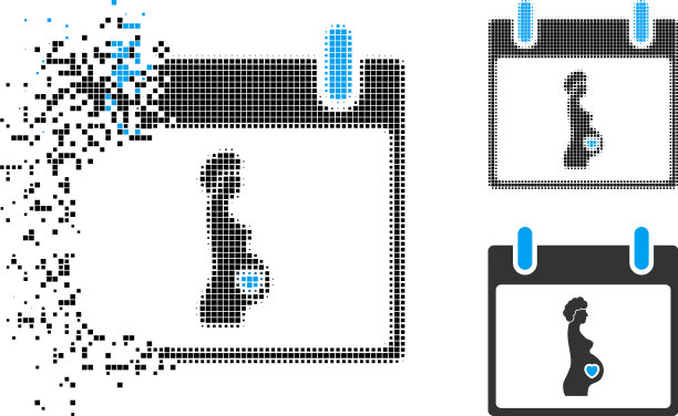 溶解像素半色调孕妇日历图片下载